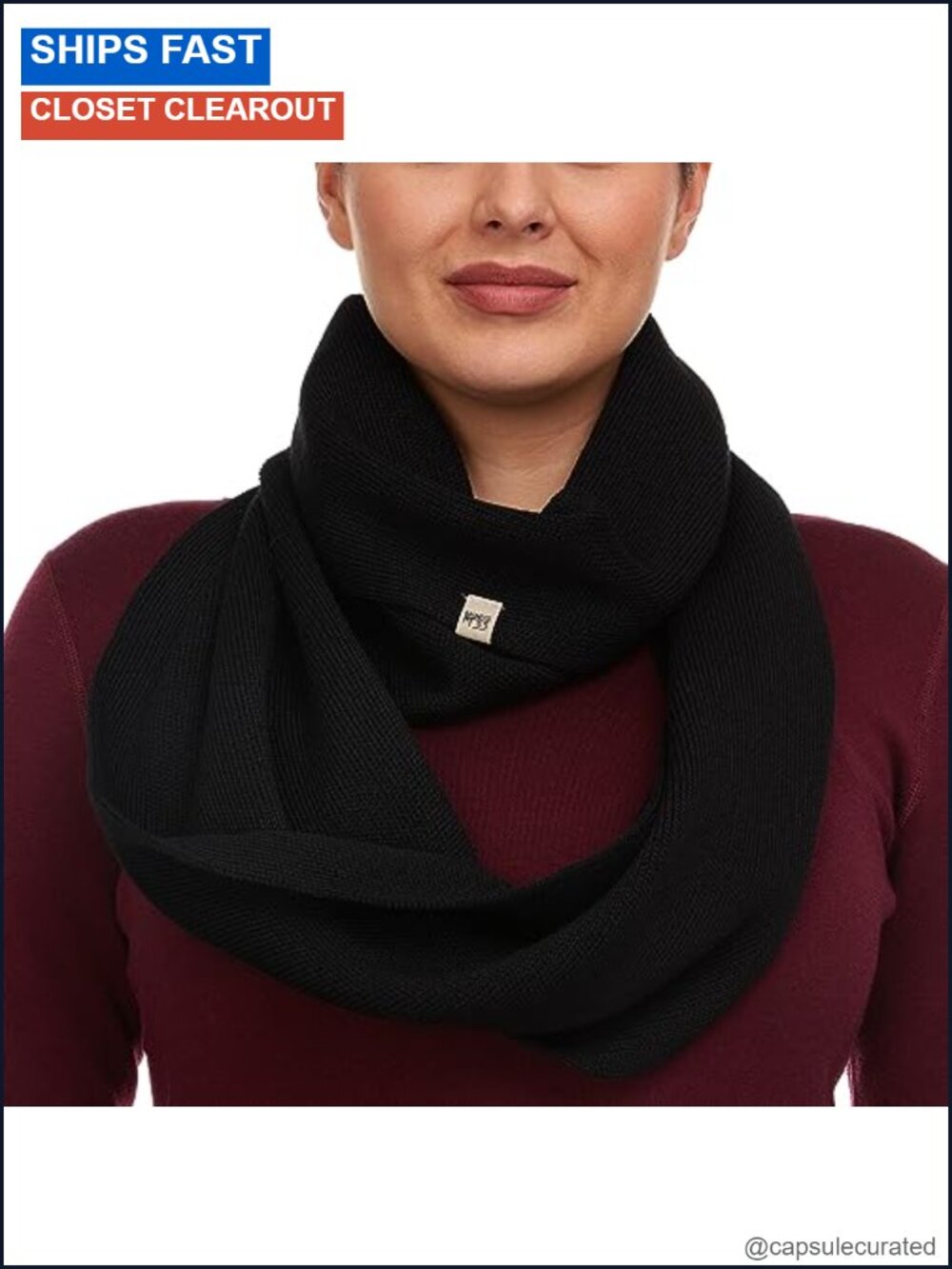 100% Merino Wool Infinity Scarf - Everyday Knit Winter Loop Scarf
